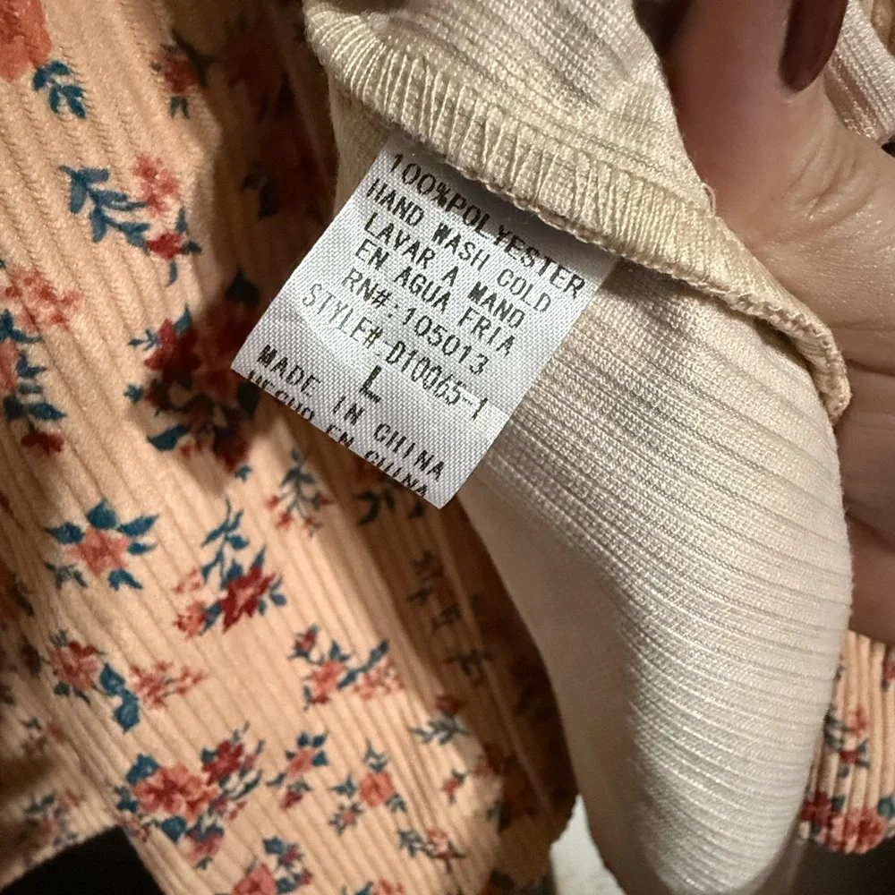 Impressions corduroy floral dress - Picture 4 of 4